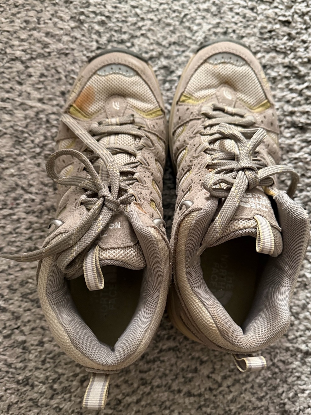 The North Face Women’s Tan Hiking Shoes with Yellow Accents